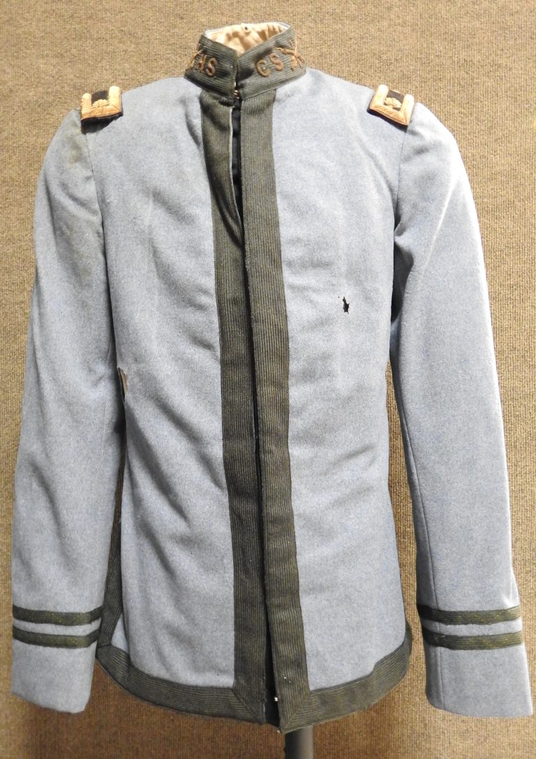 Colorado Springs High School Cadet Uniform Jacket, 1901. Generously donated by Connie Jones Pillsbury, 2018.0100.0001a