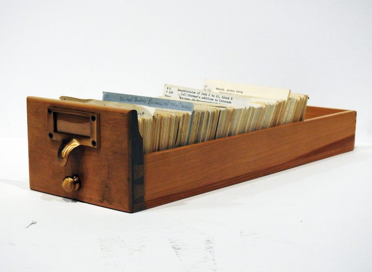 Card Catalog, ca. 1920. Generously Loaned by the Pikes Peak Library District.