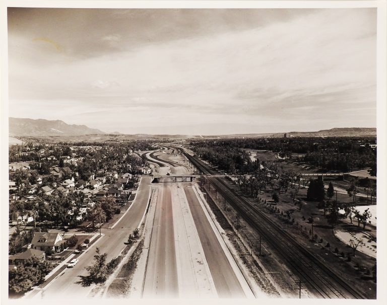 Photograph of Interstate 25 Construction Through Colorado Springs Ca. 1960, Generously Donated by the Colorado Springs Gazette, S997.251.124