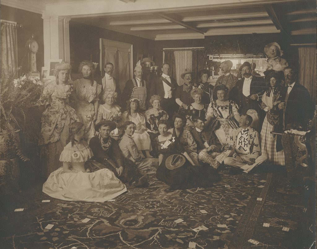 Costume party at the Tutt Family home at 1205 North Cascade Avenue, ca. 1905.