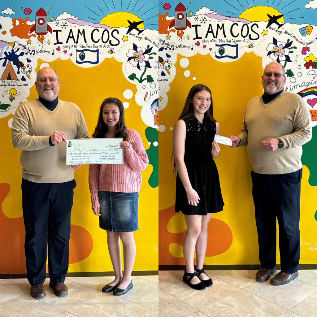 Left: Molly McCandless standing with Matt Mayberry, CSPM Director. Right: Rachel Olas standing with Matt Mayberry, CSPM Director.