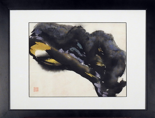 "Purple Mountain Majesty II" by Kang Lee Sheppard, Sumi Ink on Rice Paper