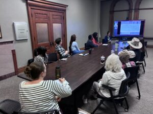 Laura Fadely speaking to Lunch and Learn Attendees.